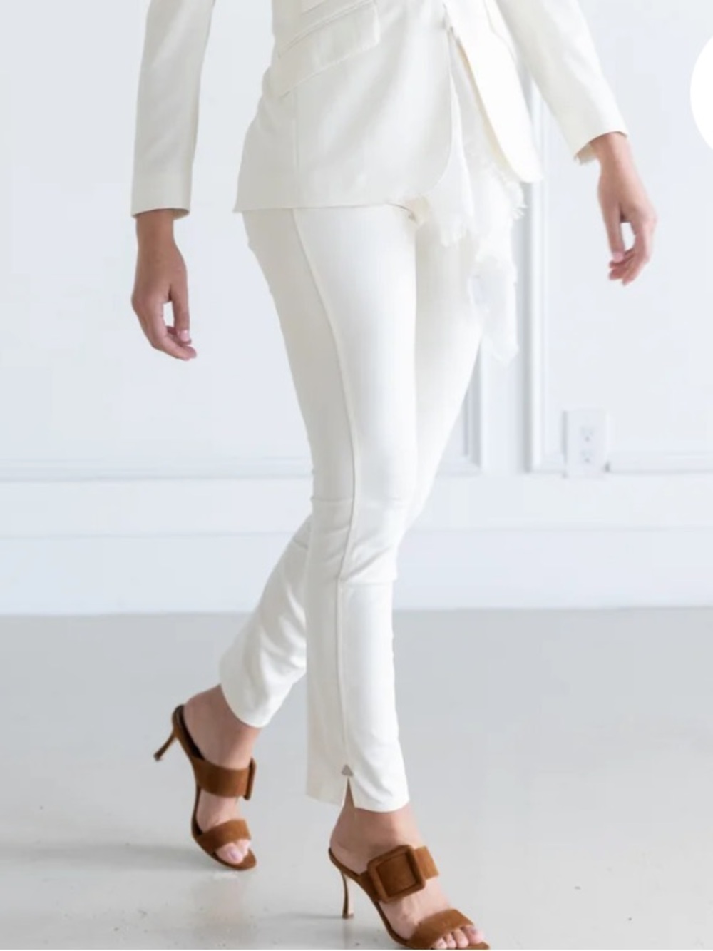 Pamela Henson Soho Crème Pants Equestrian Skinny Trouser Elegant 7/8 Crop Leg 6